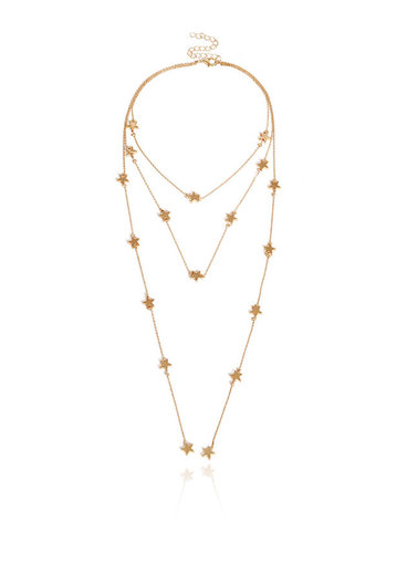 DH Accessories Three Layered Stars Necklace