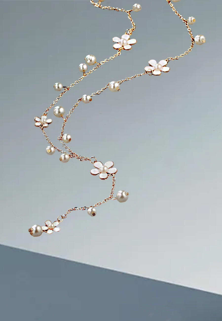 Long flower necklace best sale