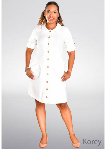 Nina Leonard KOREY- Shirt Dress with Pocket