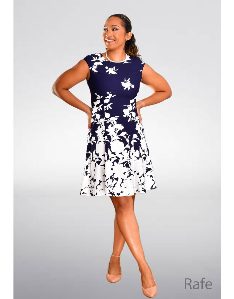 RAFE-Floral Fit & Flare Armhole Dress