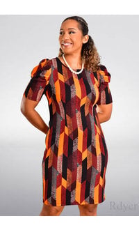 RYDER- Printed Dress With Gather Sleeves