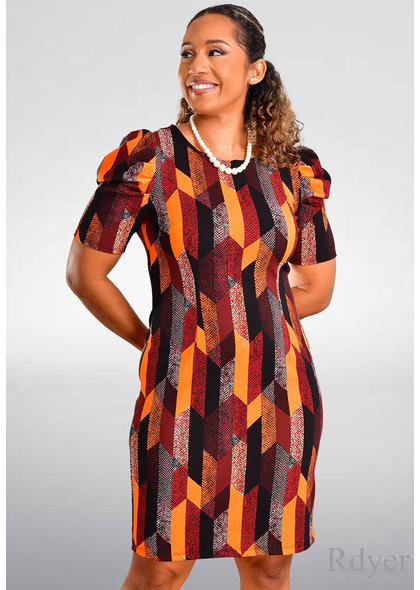 RYDER- Printed Dress With Gather Sleeves