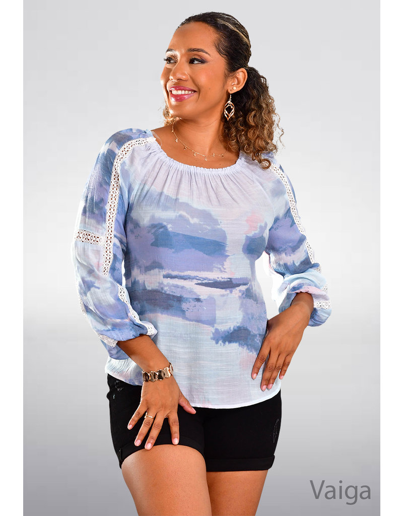 ZAC & RACHEL VAIGA- Tie Dye Balloon Sleeve Top