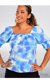 ZAC & RACHEL VIRGE- Tie Dye Top with Elastic Sleeve