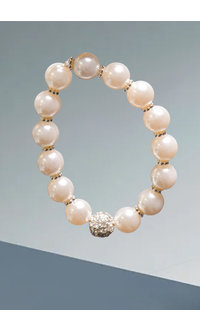 Hope Collection Pearl Bracelet with Rhinestone Ball