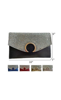 KMQ Envelop Clutch with Rhinestone Flap