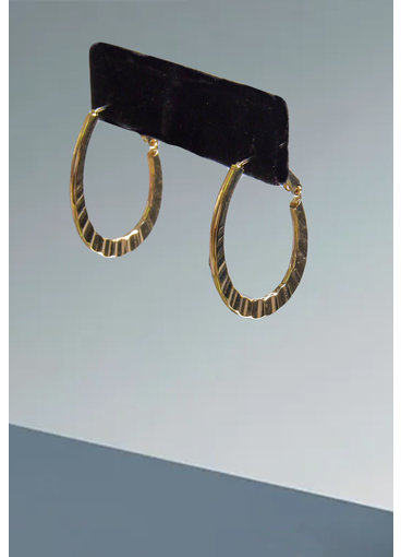 Hope Collection Small Flat Ribbed Hoop Earrings