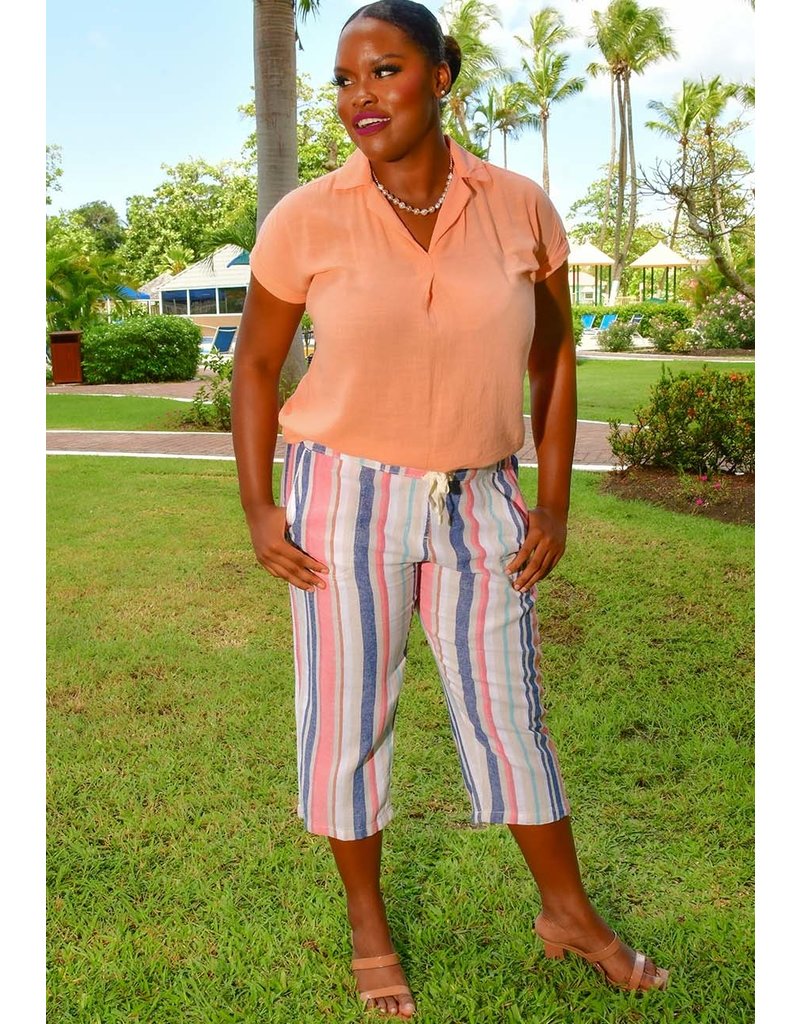 DASH KEJANA- Stripe Inseam Capri Pants