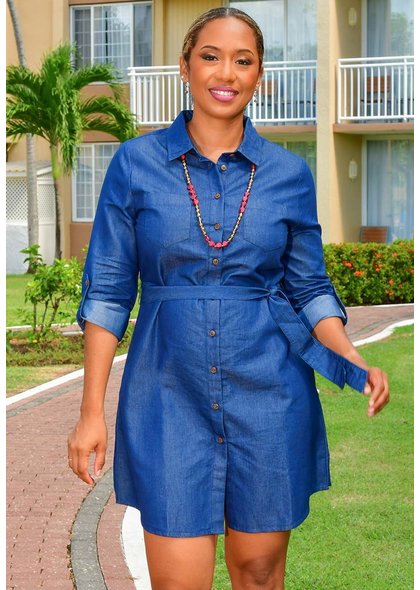 ROBERT LOUIS WOJAN- Long Sleeve Shirt Dress