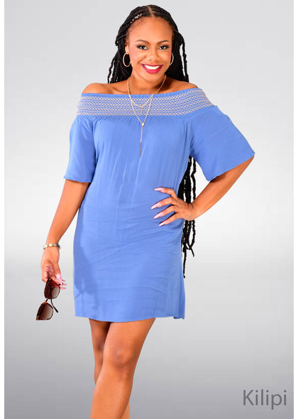 MITTOSHOP KILIPI- Jeans Off The Shoulder Dress