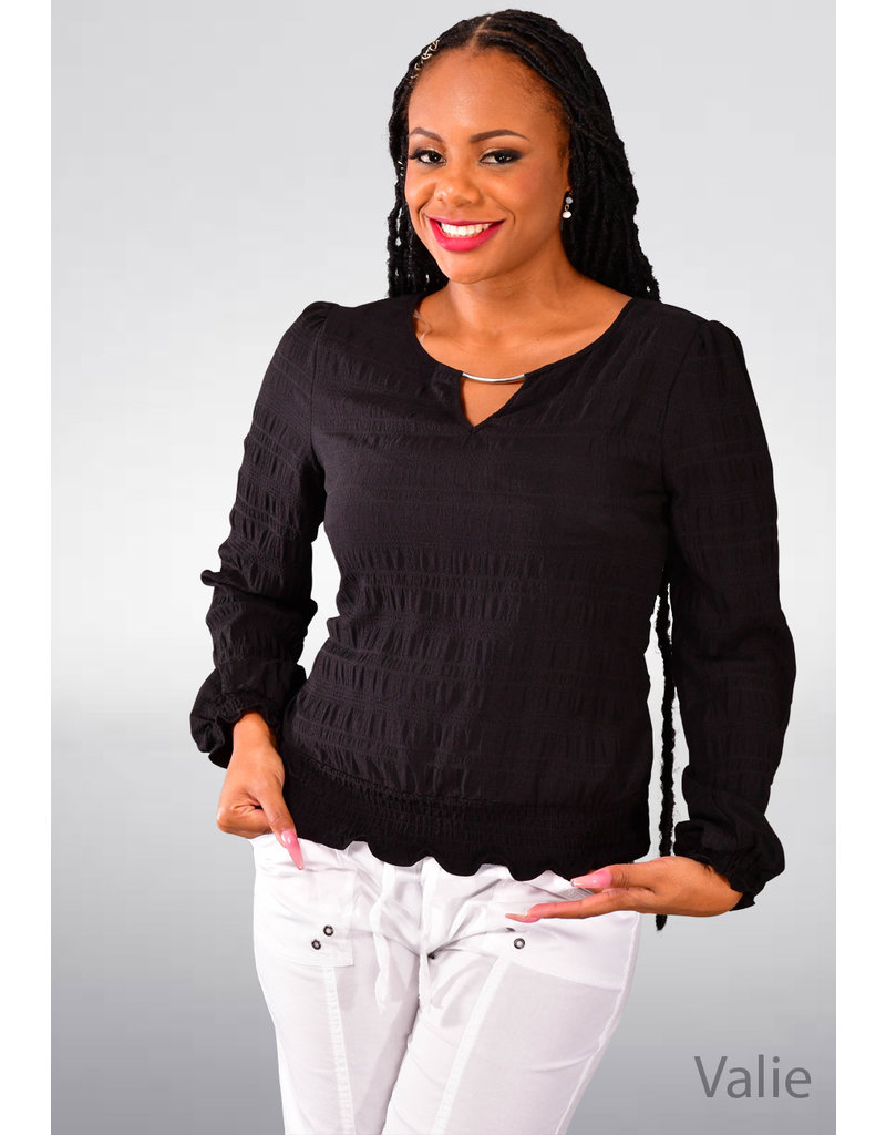 HARPER 241 VALIE- Long Sleeve Top with Silver Bar