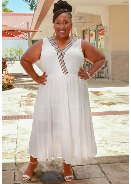 NY COLLECTION KITRO- Tiered Sleeveless Dress