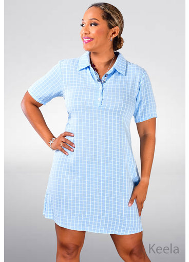 SHIYING FASHION KEELA- Oversize Checkered Shirt Dress