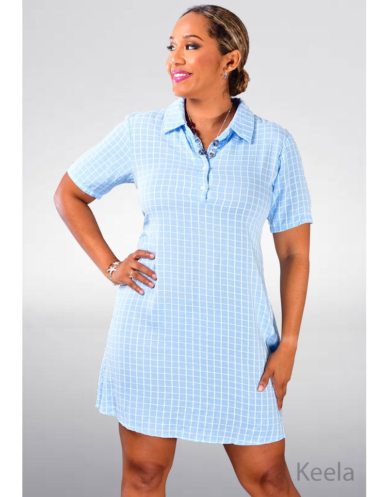 SHIYING FASHION KEELA- Oversize Checkered Shirt Dress