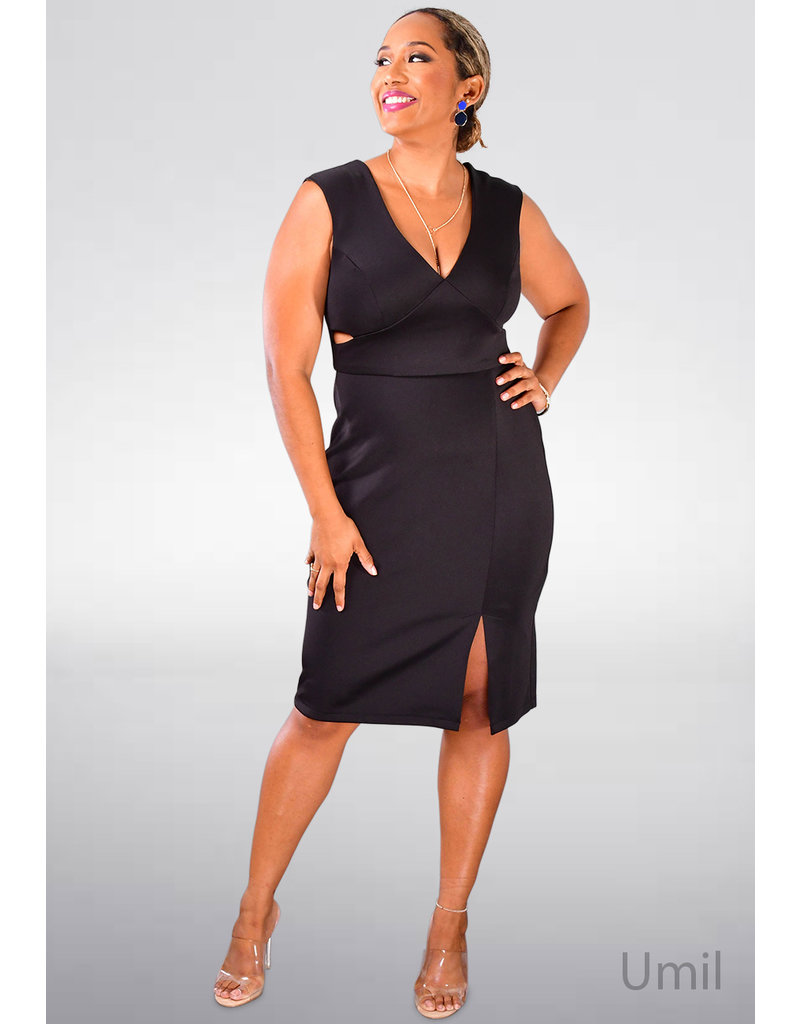 Shelby & Palmer UMIL- V-Neck Dress with Cut Outs