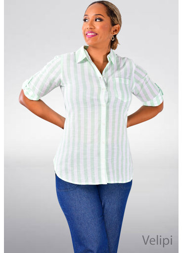 VIRIA- Stripe Short Sleeve Top 