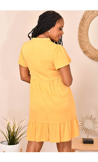 GET ONORA- Solid Crochet Top Short Sleeve Dress