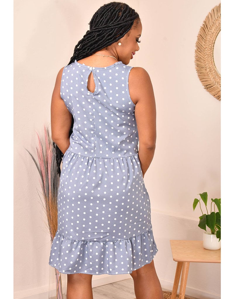 GETS OLIMO- Polka Dot Dress with Frill Hem