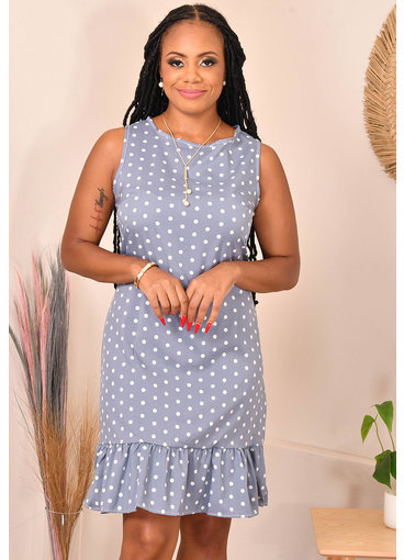 GETS OLIMO- Polka Dot Dress with Frill Hem