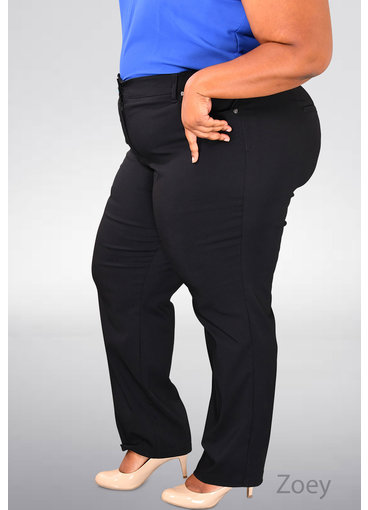 ZECO- Plus Size Pull Up Pants with Pockets 