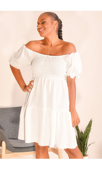 GETS OPILI- Elastic Top Puff Sleeve Dress