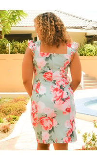 Plus Ruffle Strap Floral Jumpsuit