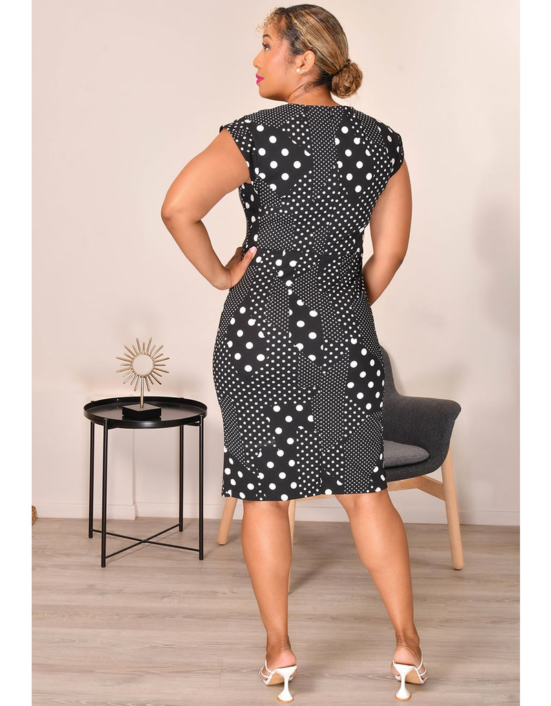 Jessica Rose RIRON- Polka Dot Cap Sleeve Dress