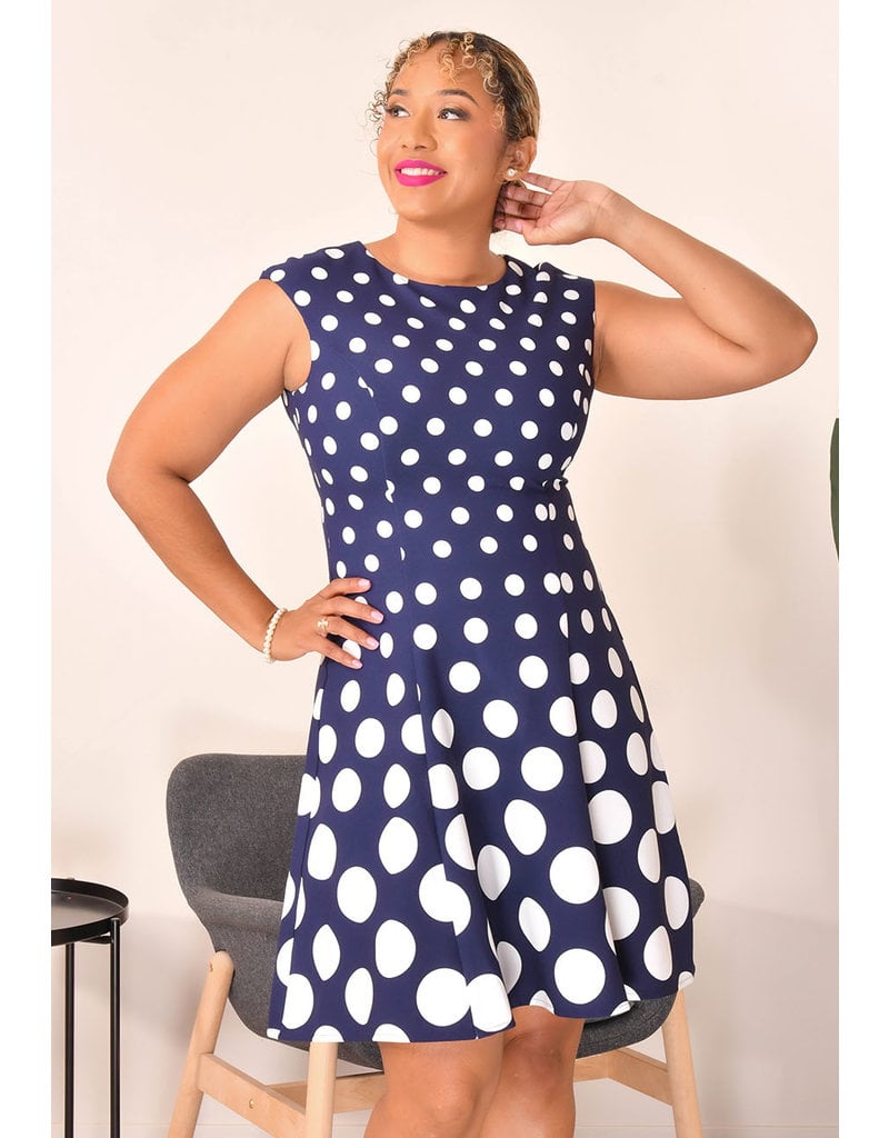 Polka dot fit deals and flare dress