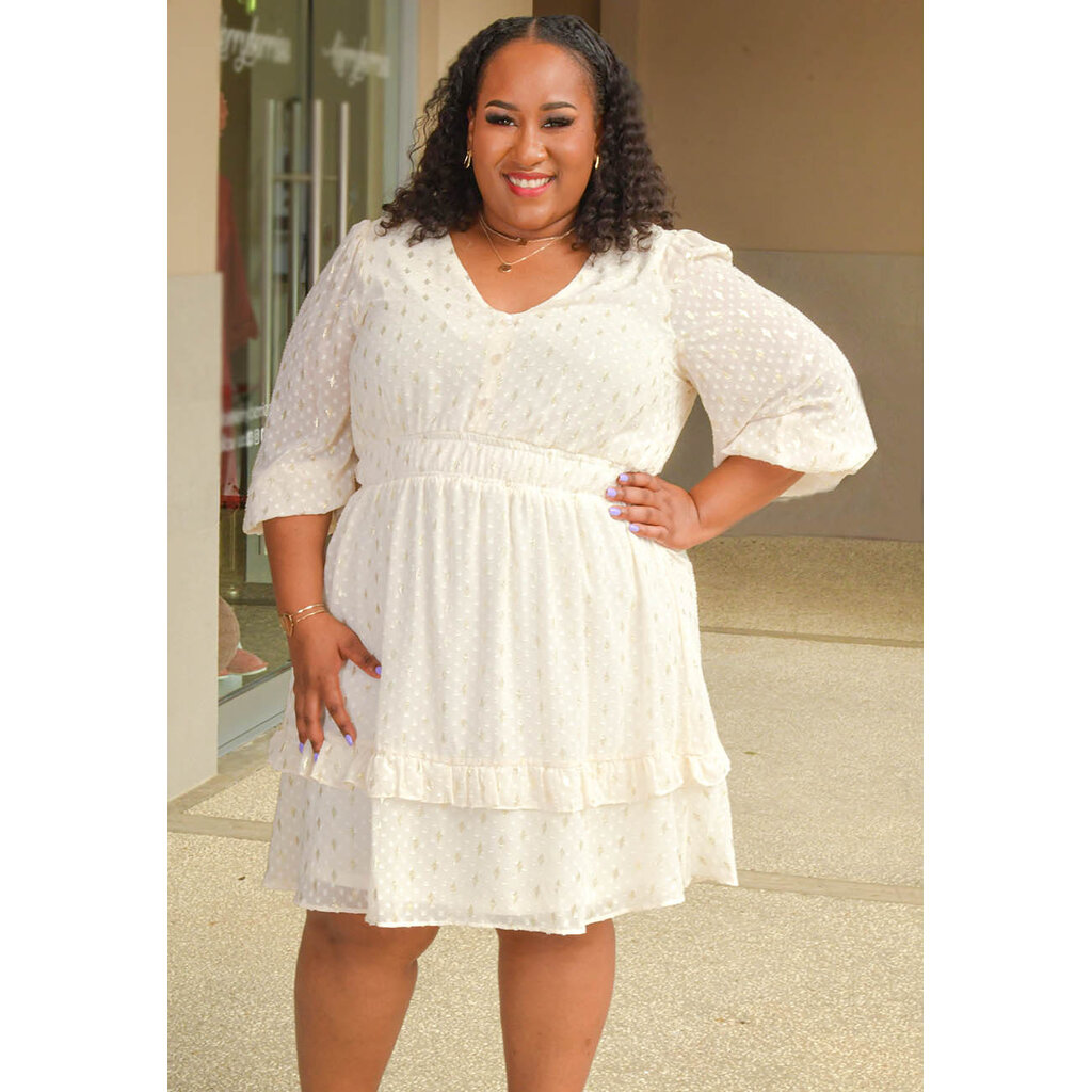 FUGG- Plus Size Printed Balloon Sleeve Dress