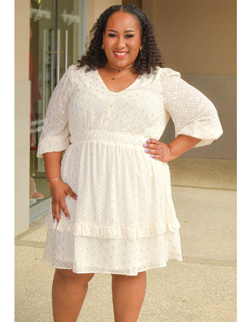 Maison Tara FUGG- Plus Size Printed Balloon Sleeve Dress