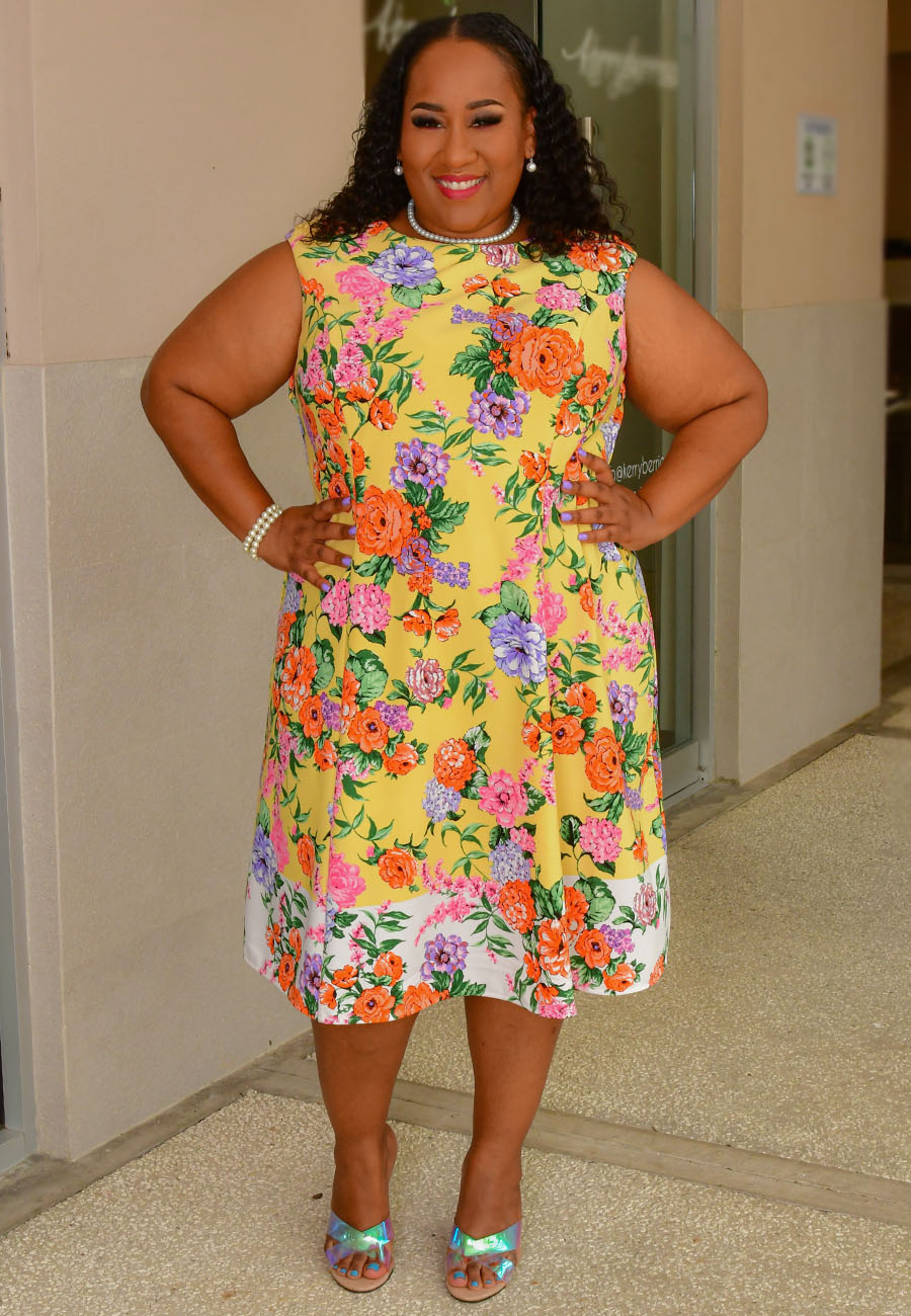 RENIP- Plus Size Floral Fit & Flare Dress - Harmonygirl.com RENIP- Plus Size Floral Fit & Flare Dress - Harmonygirl.com