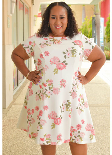 Jessica Howard URLAN- Plus Size Floral Fit & Flare Dress