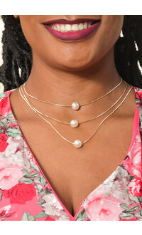 NIEHS Three Layered Pearl Necklace