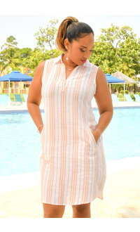 MLLE Gabrielle KILIO- Stripe Dress with Collar