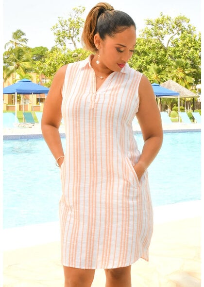 MLLE Gabrielle KILIO- Stripe Dress with Collar