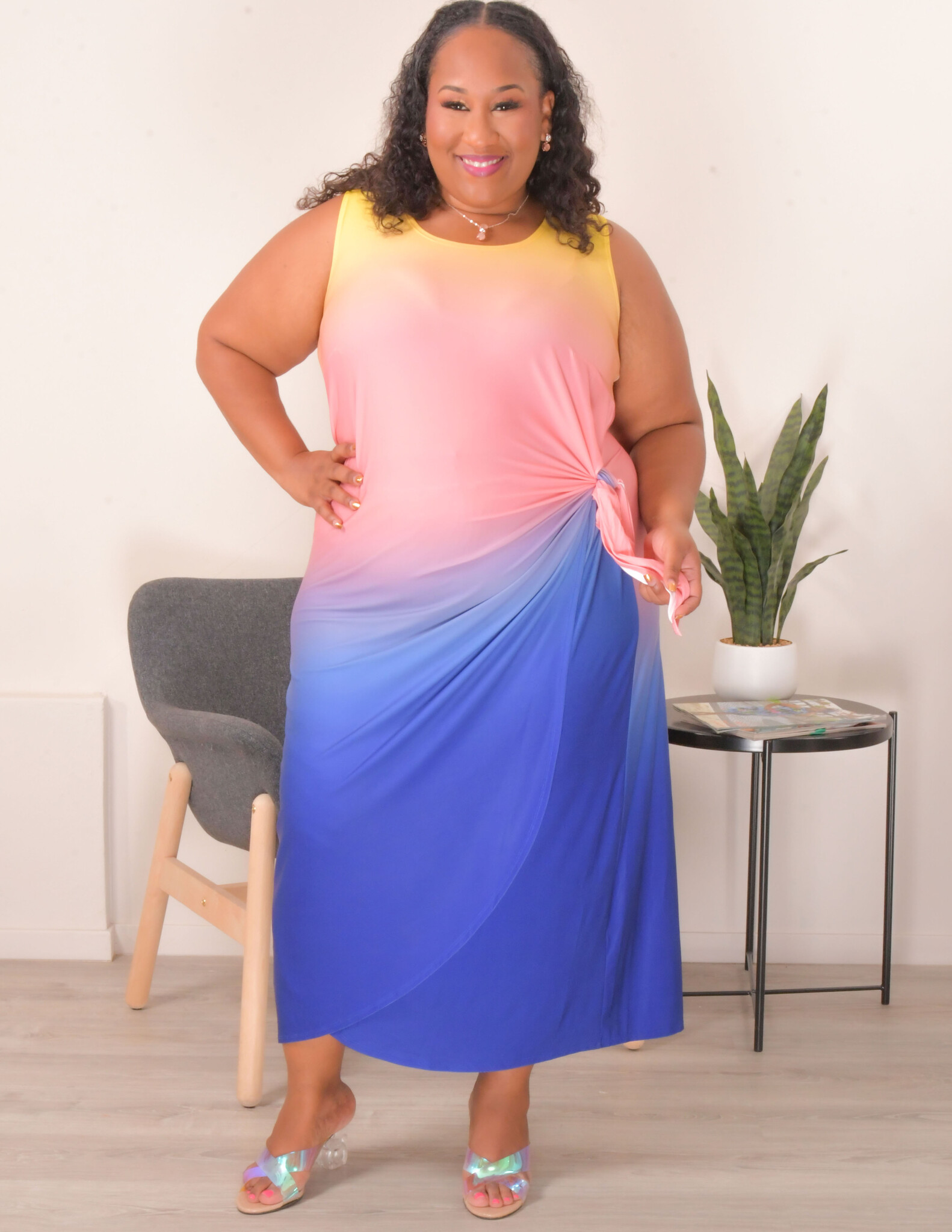 ITHA- Plus Size Long Tie Dye Dress - Harmonygirl.com