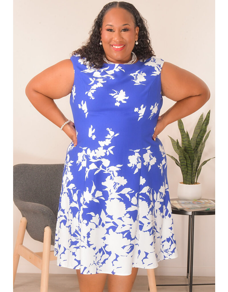 RAFE- Plus Size Floral Fit & Flare Dress