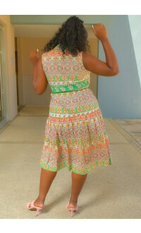 MLLE Gabrielle KADIE- Printed Dress With Rope Band