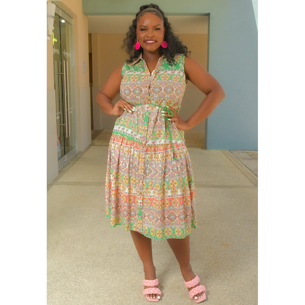 KADIE- Printed Dress With Rope Band