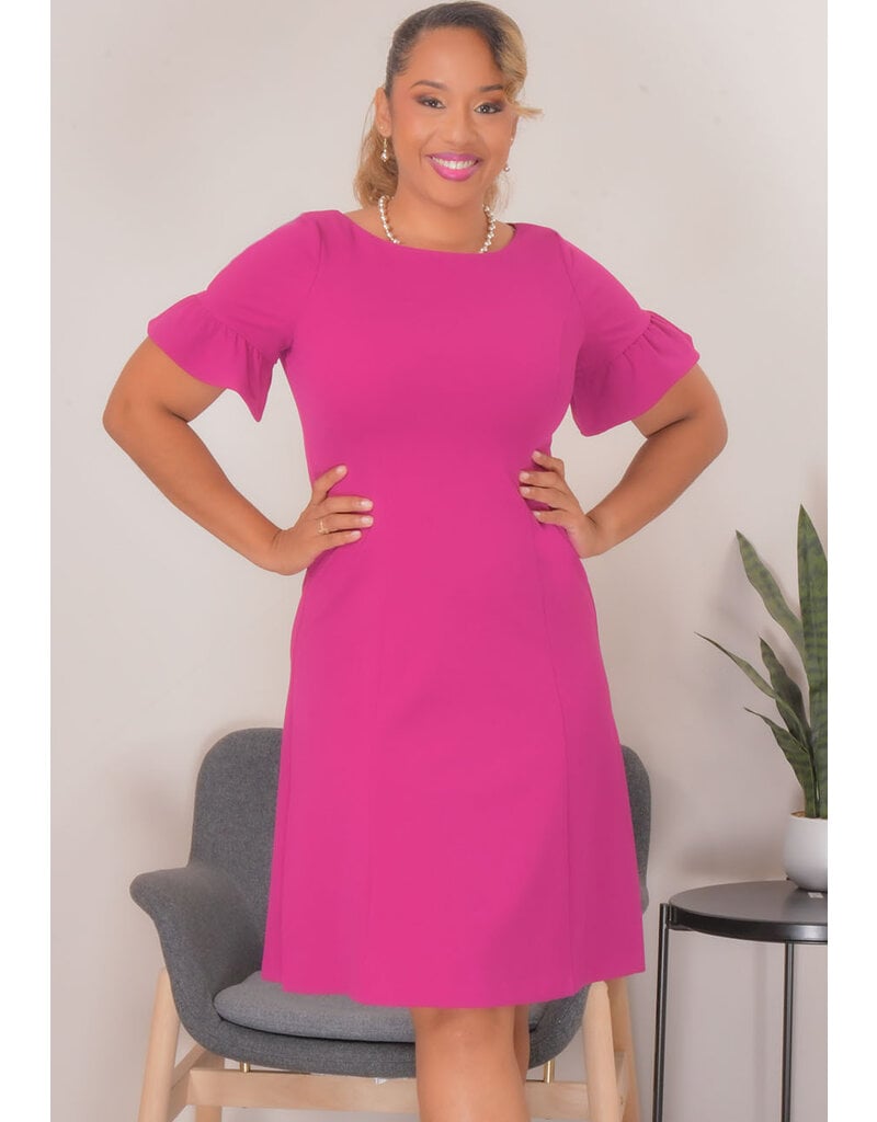 Jessica Howard REQINDA- Solid Bell Sleeve Dress