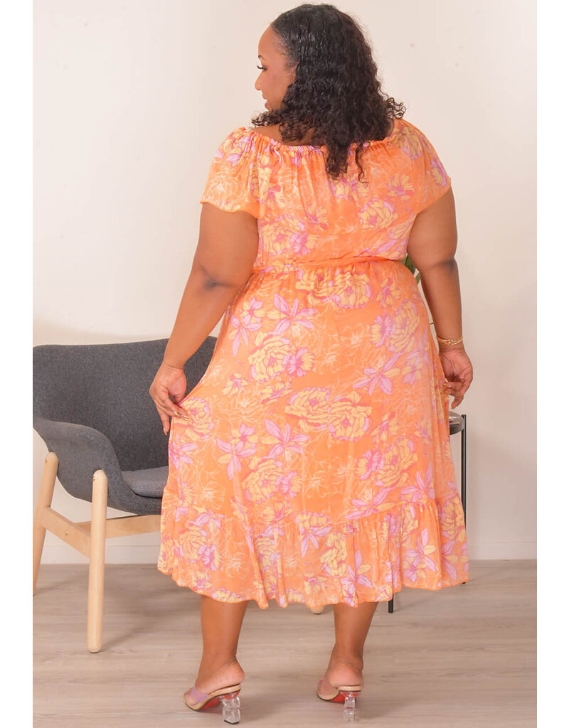 MLLE Gabrielle GEMMA- Plus Size Pop Over Hi Low Dress