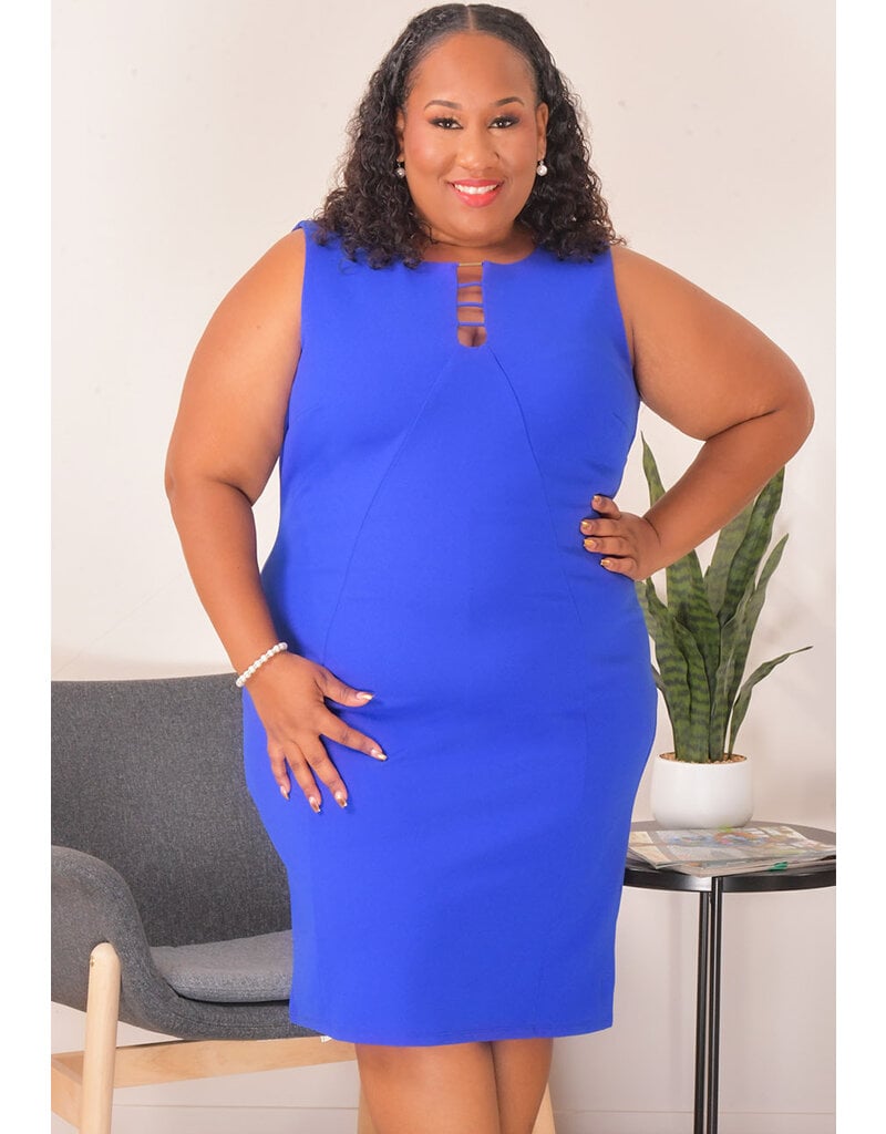 DANILLO BOUTIQUE REJENA- Plus Size Solid Armhole Dress