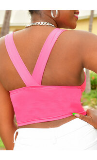 ARIA VIBUO- Wrap Top with V Back