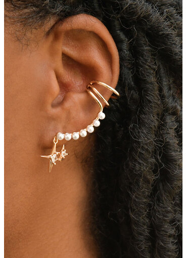 ADORE Pearl Ear Clip with Star