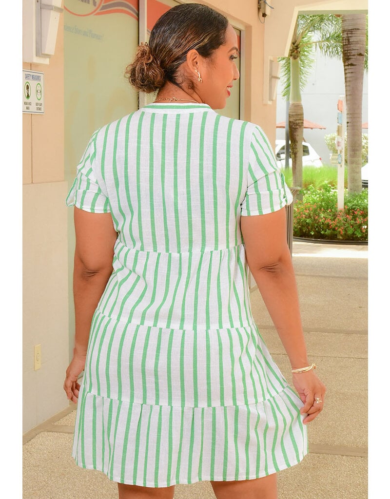 MLLE Gabrielle NASIM- Stripe Short Sleeve Dress