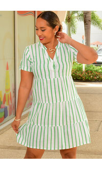 MLLE Gabrielle NASIM- Stripe Short Sleeve Dress