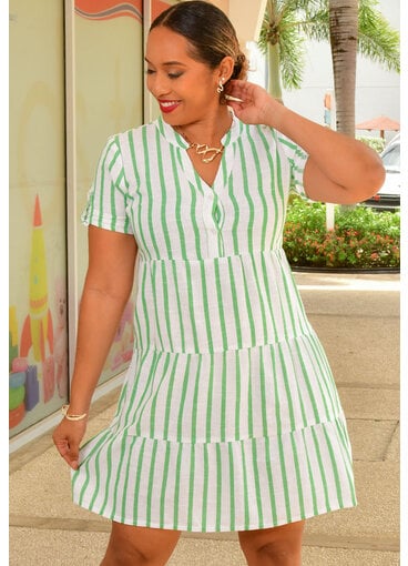 MLLE Gabrielle NASIM- Stripe Short Sleeve Dress