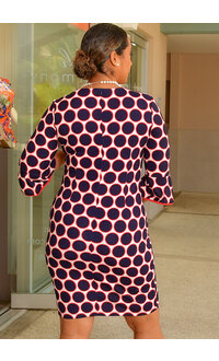 RICA- Circle Print 3/4 Sleeve Dress