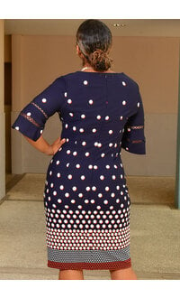 RIDLEY- Polka Dot 3/4 Sleeve Dress