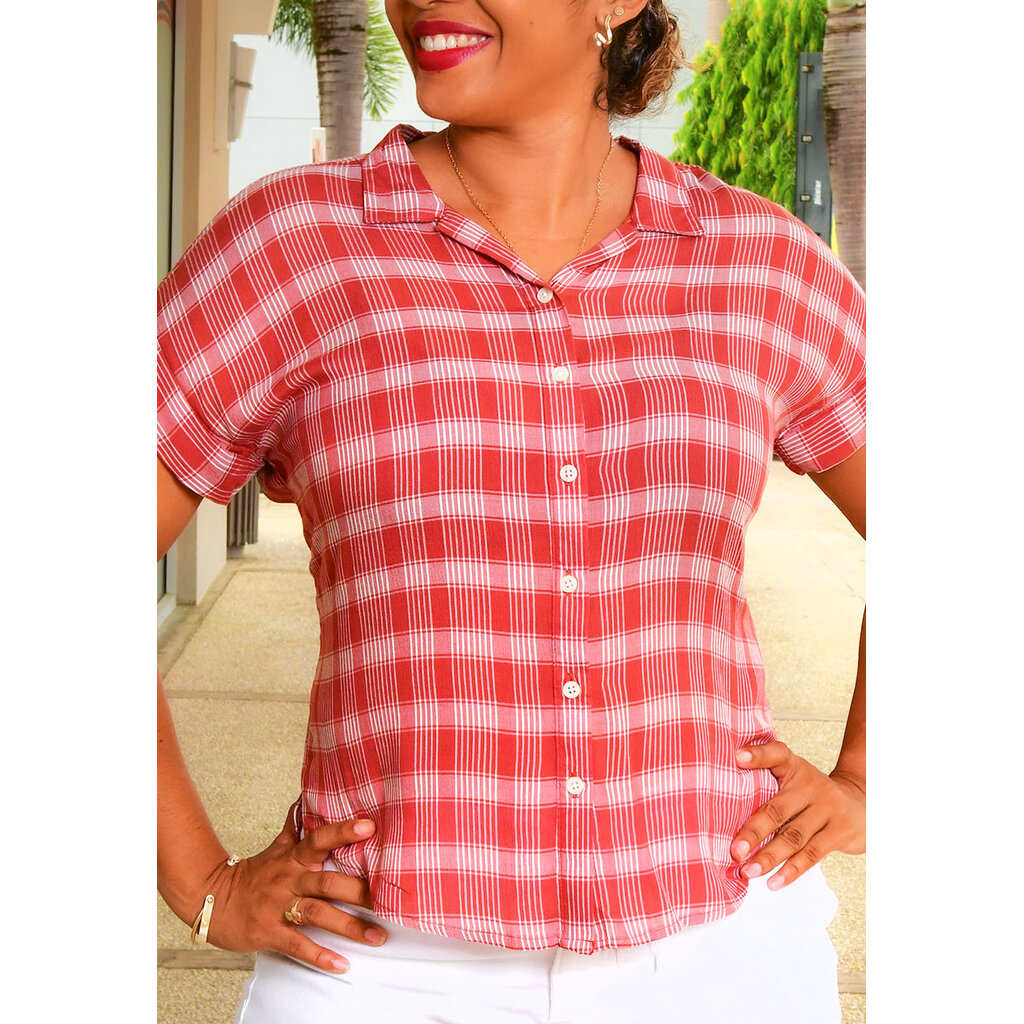 VILITA- Plaid Bottom Down Top with Collar